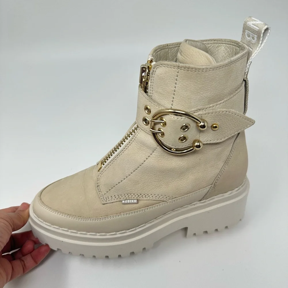 Nubikk lace up Ankle Boots Fae Ray in Sand Women's EU 36/US 5.5